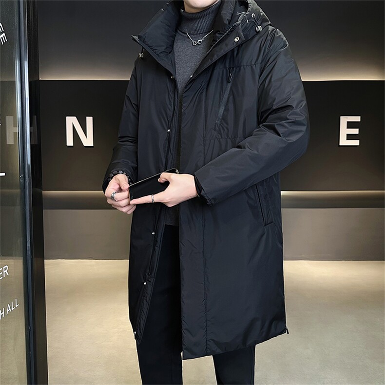 鹅绒标50男士中长款连帽鹅绒羽绒服外套8628-P295(控券后388),男装羽绒服,电商B338
