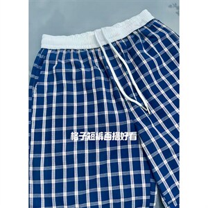 8泡泡纱冰丝凉感格子五分短裤宽松 现货2000件 K998/特P20图片