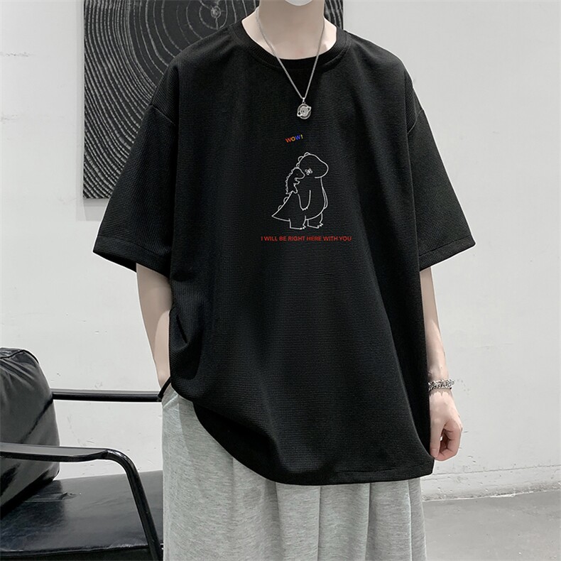HT73140-P22 华夫格t恤男短袖男大码五分袖 大皂风图片