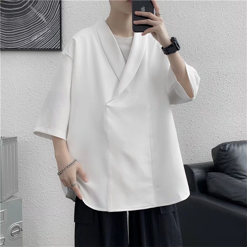 短袖衬衫春款男港风潮流CS21P37,男装衬衫,星座1116-2