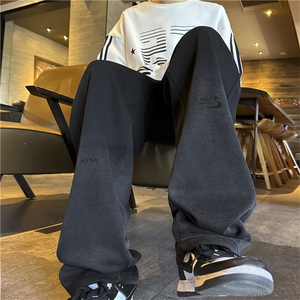 美式高街休闲运动裤子2024秋冬新款潮牌oversize卫裤男 K7578-P40图片