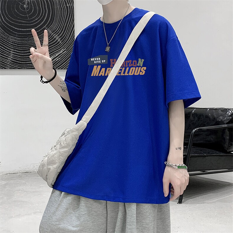华夫格t恤男短袖男大码五分袖大皂风HT73384-P22,男装T恤,电商A040