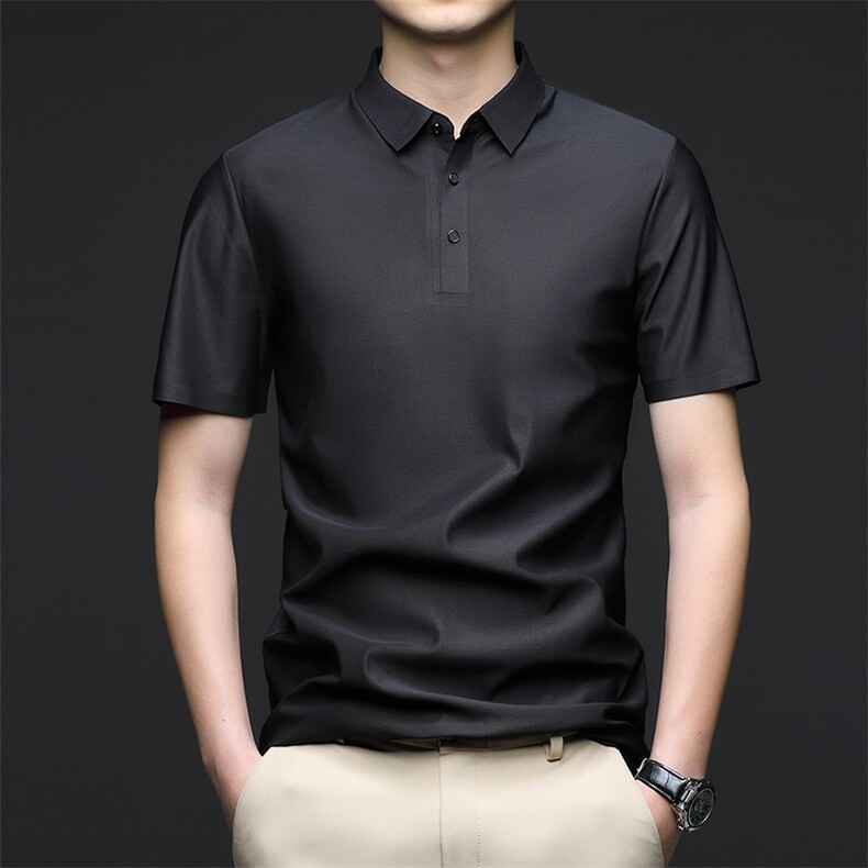 高档男士Polo衫时尚翻领短袖T恤商务休闲男款夏季纯色半袖体恤潮,男装Polo衫,电商B212（原钱塘6029）