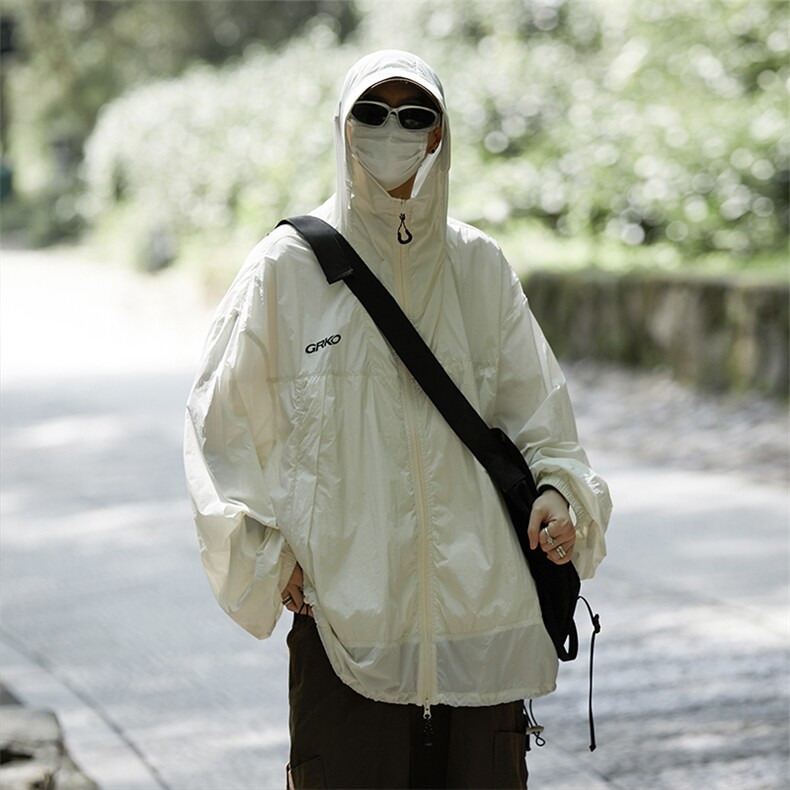 2024年夏季夏季港风日系复古户外山系连帽防晒衣男女潮FS124-P48,男装防晒衣,星座313A(原308A-2)