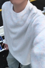 WY10156-特批40控78新款圆领简约套头宽松大码卫衣糯米衣服男，男装卫衣，电商A059