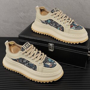 A1076-P255厚底百搭潮流时尚老爹鞋刺绣板鞋男士复古休闲鞋男图片