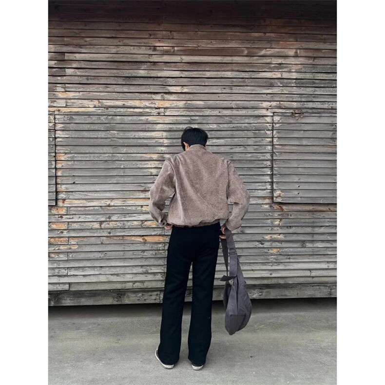 cleanfit千鸟格内里短款夹克男秋季老钱风树纹肌理高级感立领外套,男装夹克,星座1007（原301D）
