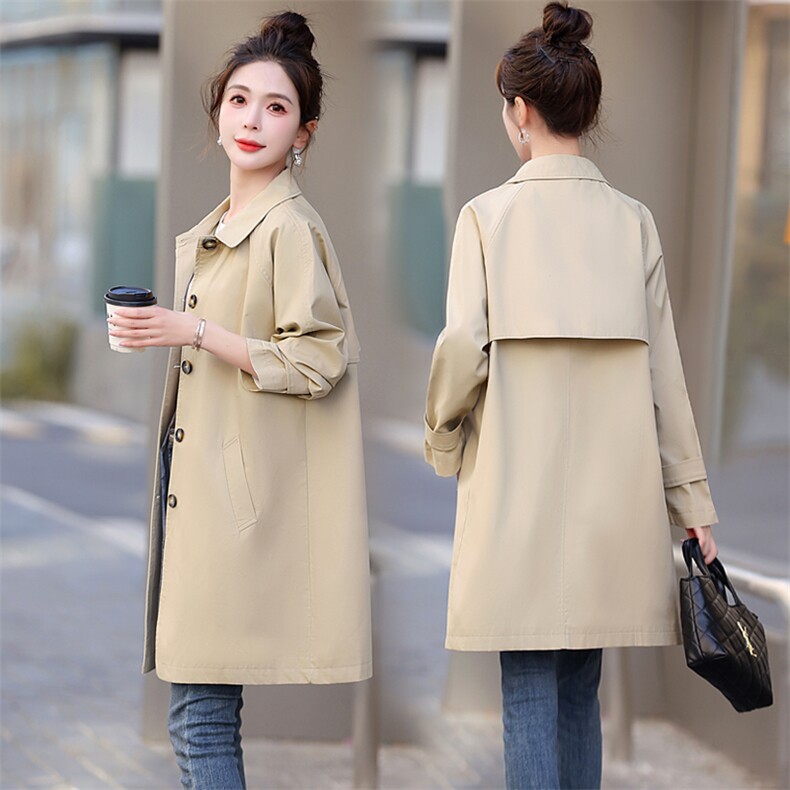 现货！英伦风衣女中长款高级感小众韩范设计感小众上衣日韩，女装风衣，今喜