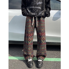 8XL-M羊羔绒裤子男冬季加绒加厚民族风重磅针织棉裤大码KZ023P78，男装休闲裤，电商B312