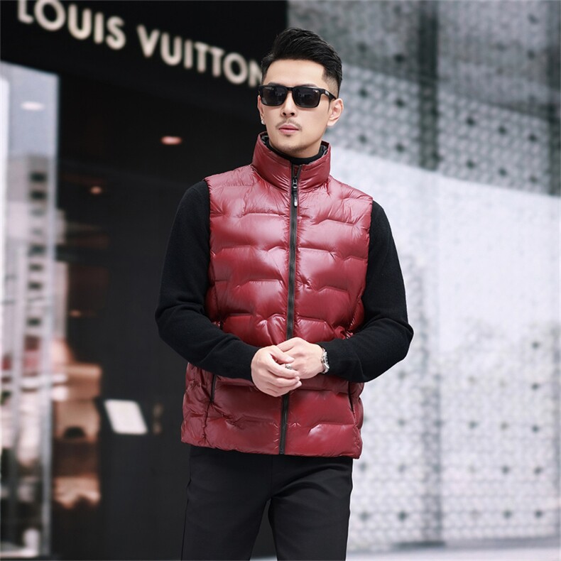 防水黑金羽绒服马甲男士秋冬立领无袖外穿90鸭绒时尚休闲坎肩背心,男装背心/马甲,钱塘723