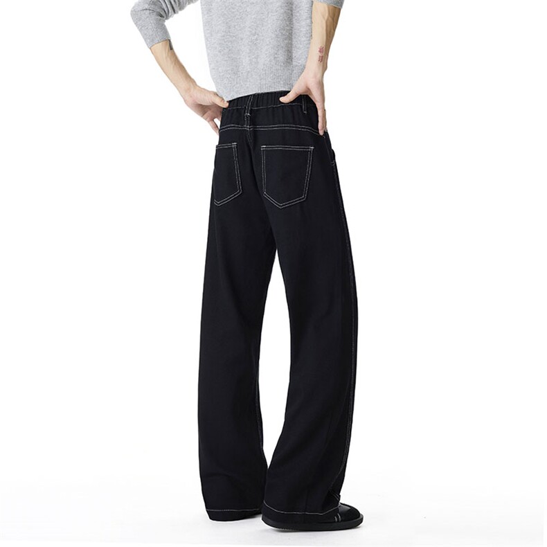 美式复古牛仔裤男高级感痞帅弯刀裤显瘦宽松直筒新款休闲裤子,男装牛仔裤,星座302A-2