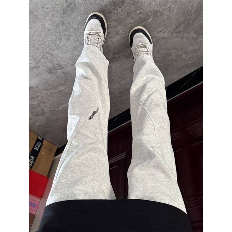 1014-1-KF201-P38-褶皱伞兵卫裤男秋季拉链设计感运动裤子美式，男装休闲裤，星座1014-1