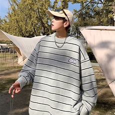 网络图现货潮牌情侣圆领针织衫ins日系条纹休闲毛衣JY28-P25，男装针织衫/毛衣，星座715-7