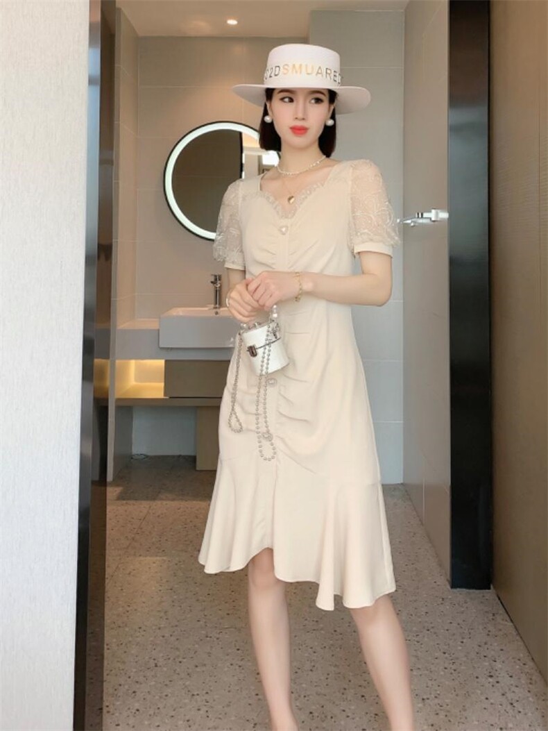 【现货】夏季新款雪纺连衣裙醋酸麻连衣裙披肩连衣裙，女装连衣裙，友一有二