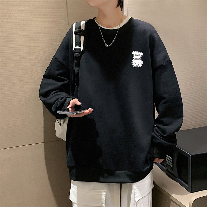 S6292-P28 秋季圆领卫衣男大码韩版宽松长袖外套图片