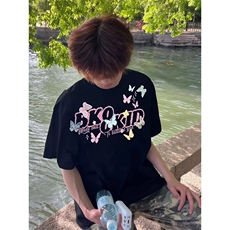 万针全刺绣工艺抖音得物高品质260克重磅纯棉双纱美式高街短袖T恤，男装T恤，电商A486