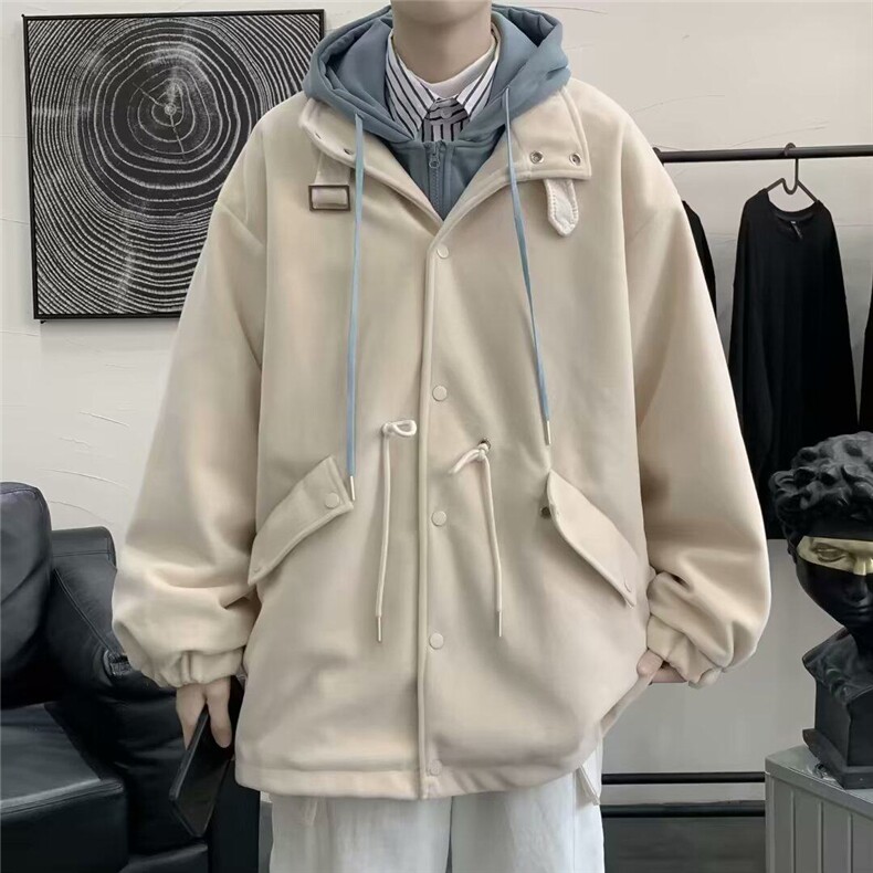 DX56-P75休闲宽松男冬季假两件宽松ins港风衣服休闲痞帅秋冬外套,男装夹克,星座603-2