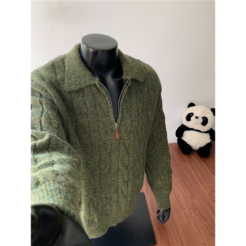 时尚新款麻花半拉链毛衣日系流行气质百搭潮流简约AM100-P58,男装针织衫/毛衣,星座208-5