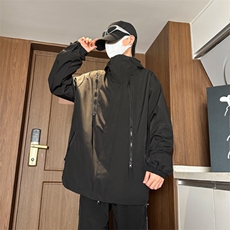户外秋装新款登山港风防水多拉链冲锋衣男夹克潮外套016-P40，男装夹克，电商A128