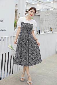 现货.花色连衣裙，女装连衣裙，秋水伊人