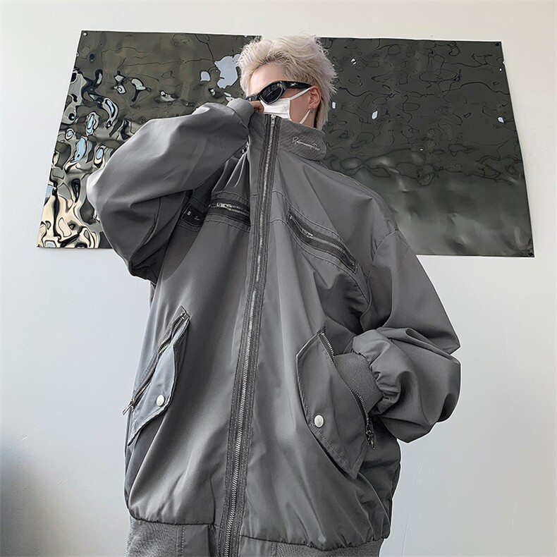 Wt650-P60美式街头立领双拉链夹克外套，男装夹克，星座1501-1