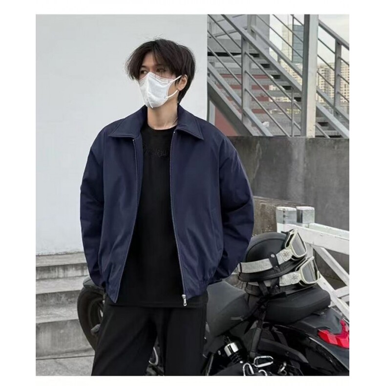 美式飞行员夹克棉服男冬季加厚保暖翻领棉衣外套黑色廓形短款棉袄,男装夹克,星座506A