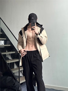冬装刺绣拼色连帽宽松棉服冲锋衣棉衣外套 M2009P125图片