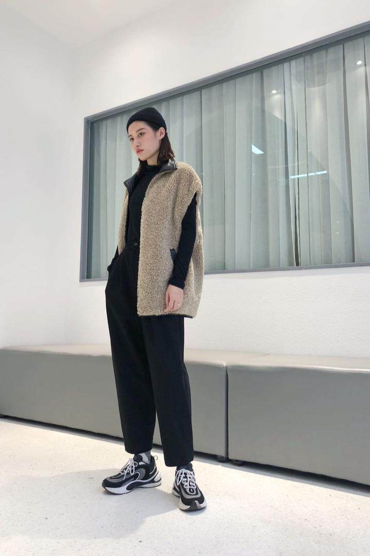 设计双面穿羊羔毛皮马甲，意法3277SFR，女装马夹，S·F·R