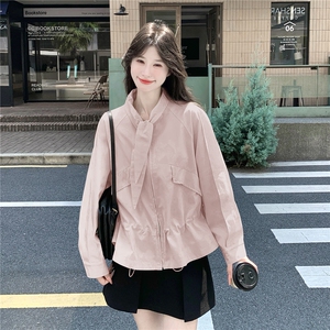 好数据26年秋装新款领口蝴蝶结上衣风衣外套女182-8716P175K258，女装短外套，帛香坊