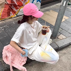 T577-P25可爱卡通Kitty女孩印花纯棉短袖初高中学生宽松上衣，男装T恤，星座617A-2
