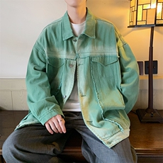 扎染渐变色牛仔外套2023年春新款复古炸街宽松夹克上衣JK974-P78，男装夹克，星座1103-3