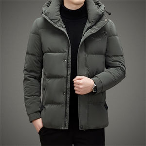 羽绒服男冬季2023年新款商务休闲上衣中年男士加厚保暖白鸭绒外套图片