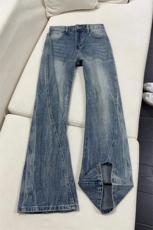 B221美式ins高街暗黑拼接扎花修身微喇牛仔裤LK25607-特P45控78，男装牛仔裤，电商B221