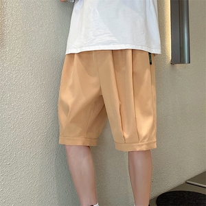 A125-6601-P20 冰丝加大码港风男士五分休闲裤百搭潮流宽松休闲图片