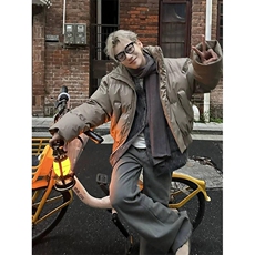 现货冬季三防重磅硬挺boxy短款羽绒刺绣立领PU皮棉衣外套加厚棉服，男装棉衣，电商A486-1