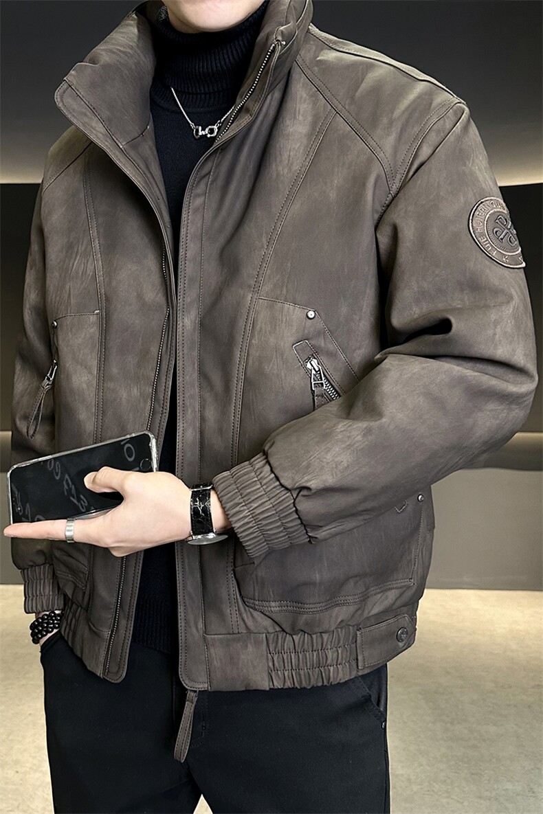 M-3XL28996-P245标50绒冬季保暖立领皮羽绒控券后价338,男装棉衣,电商B321-1