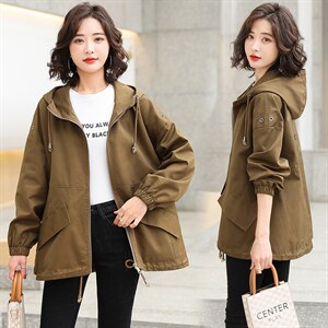 大码秋冬装薄绒款宽松派克服外套女胖mm加肥加大码女装200斤风衣图片