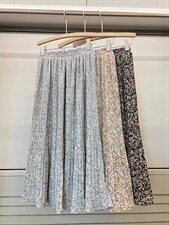 碎花雪纺百褶裙，其它，久意