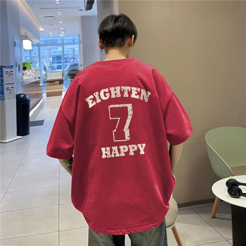 港风2026夏季男装新款宽松大码休闲短袖T恤情侣夏装半袖S223-P28图片