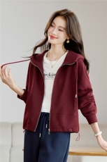 长期有货运动开衫卫衣女2026秋季新款时尚连帽上衣休闲拉链短外套，女装短外套，璐依舞