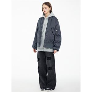 现货 秋冬季潮牌机车夹克棉衣棒球服 欧美街头飞行员外套情侣装图片