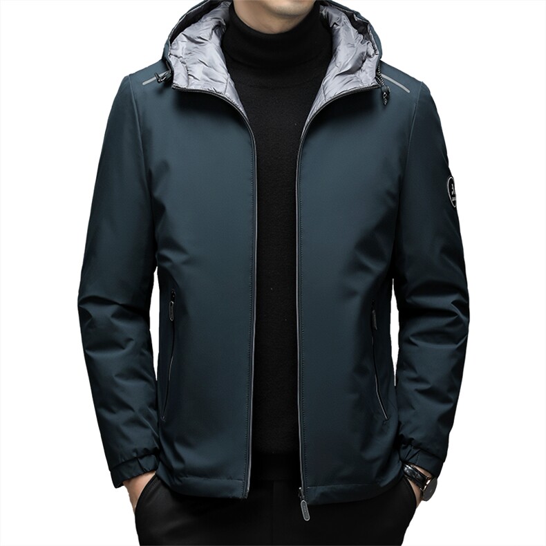 QDA801钱塘2020-2中年男士冬季厚款连帽百搭简约羽绒服P175,男装羽绒服,钱塘207-2