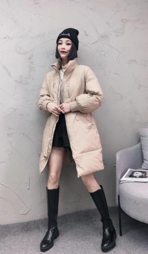 W6821可盐可甜泡泡袖抽绳时尚百分百羽绒保暖羽绒服,女装羽绒服,L·H·X