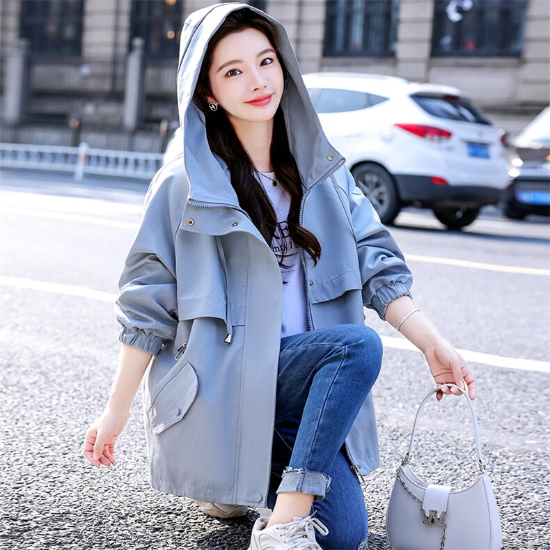 风衣女短款2025早秋新款胖MM200斤显瘦减龄高级感小个子大衣外套,女装风衣,妃曼
