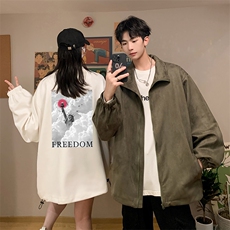 麂皮绒夹克男大码立领褂子外套JK85326-P68加绒款-P78，男装夹克，电商A040