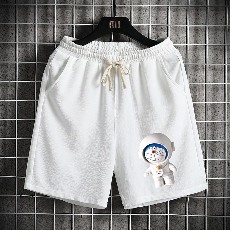 MK37233-P15冰丝短裤男士大码宽松休闲五分裤男运动中裤网格,男装休闲裤,电商A040A