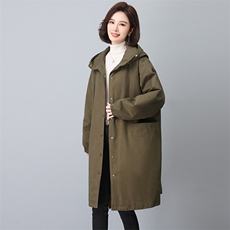 2024年冬季宽松常规中长款长袖棉衣，女装棉衣/棉服，希欧阁