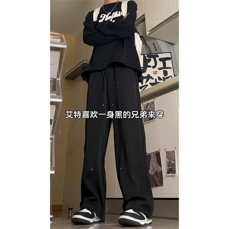 抖音2026春季美式伐木裤男垂感休闲西裤 A423P55控78图片