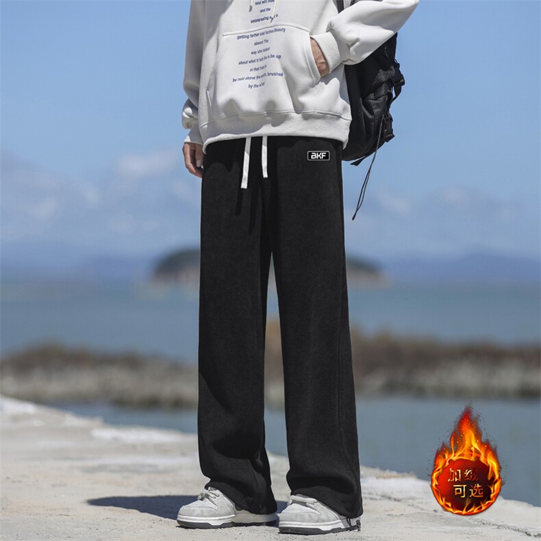 阔腿垂感休闲裤男加绒加厚宽松直筒裤子X2881-特批45加绒特批55图片