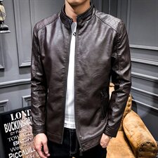 涂JK62-P88男士外套皮衣男海宁青年立领皮夹克机车修身休闲外套，男装皮衣，电商D310（原电商305）